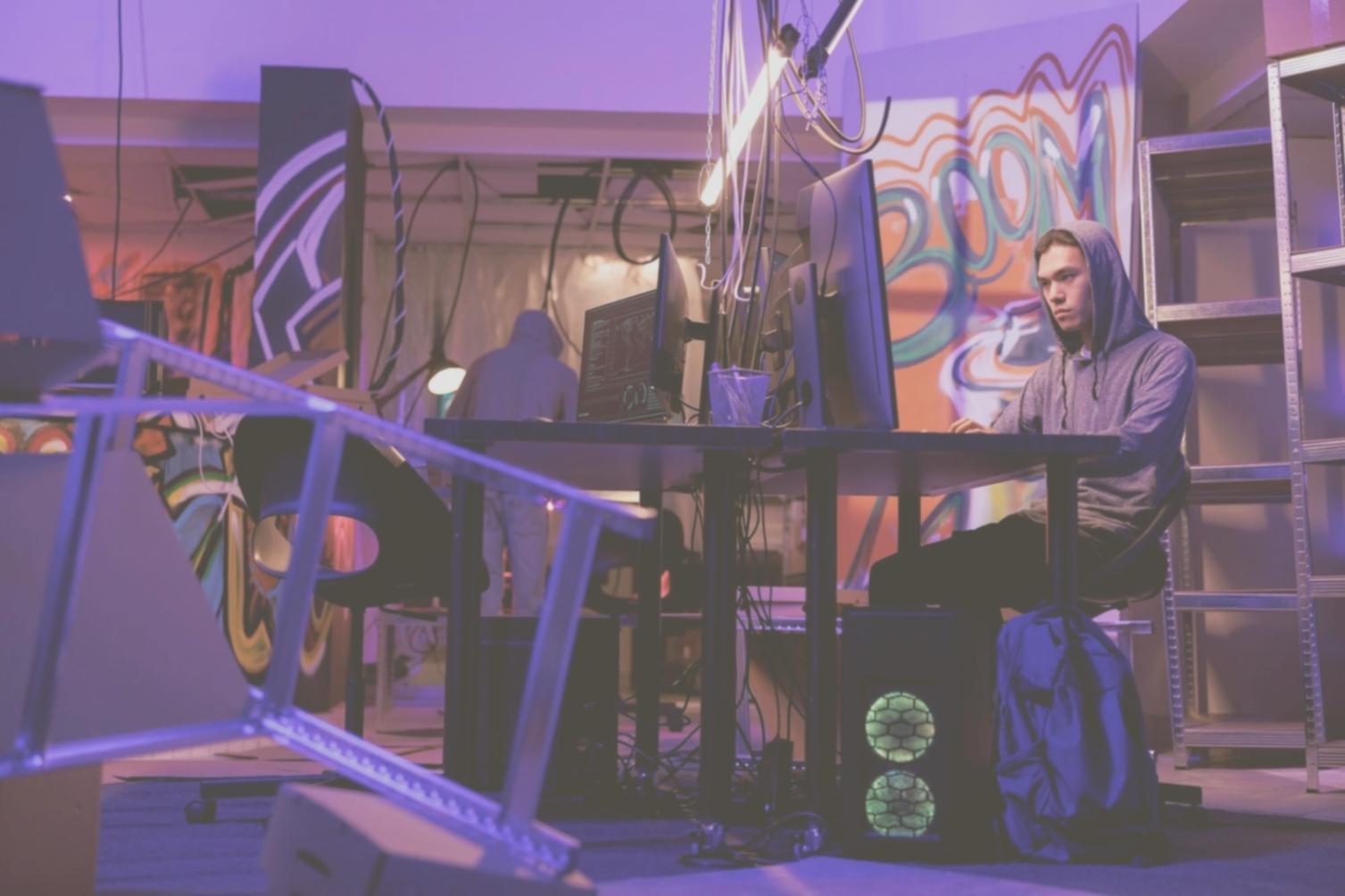 Mobile app development and testing environment showing multiple devices and technical workflows